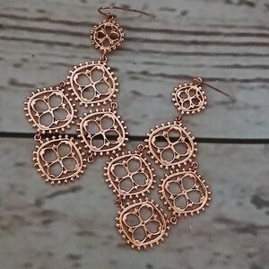 Stella and Dot rose goldtone Atlantis chandelier earrings